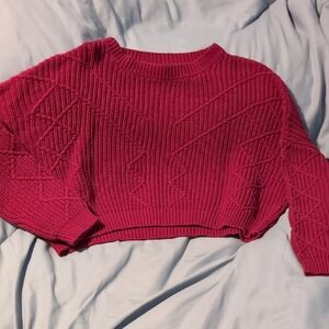 Fashion Nova Red Knit Cropped Sweater